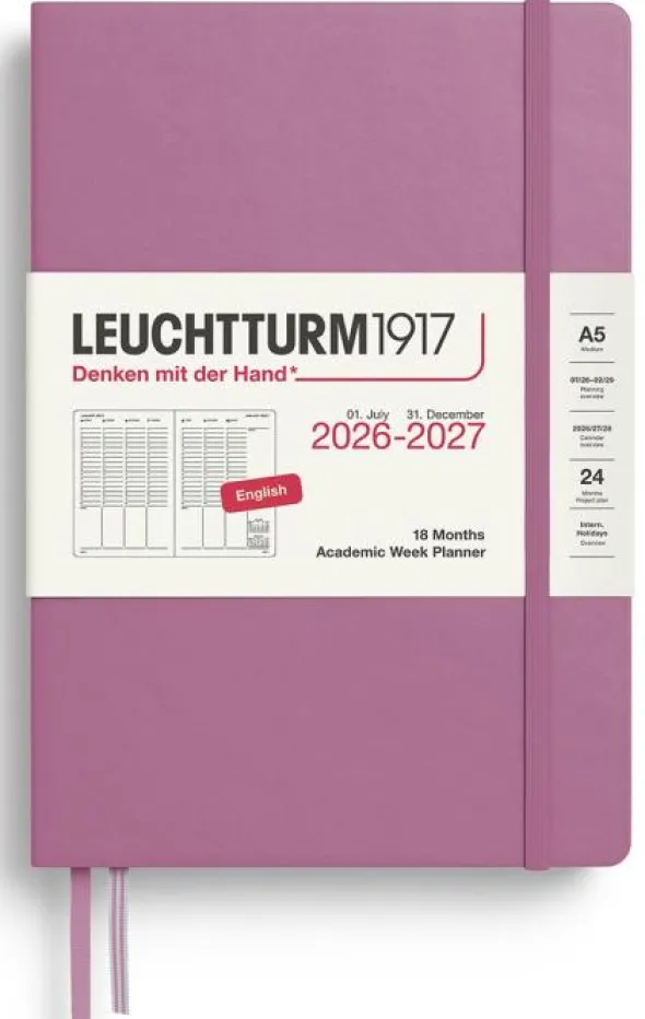 Kalender Week Planner hard 18m 26-27 A5 Dusty Rose