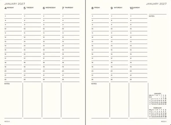 Kalender Week Planner hard 18m 26-27 A5 Dusty Rose
