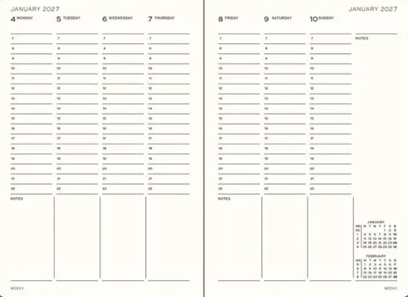 Kalender Week Planner hard 18m 26-27 A5 Sunflower