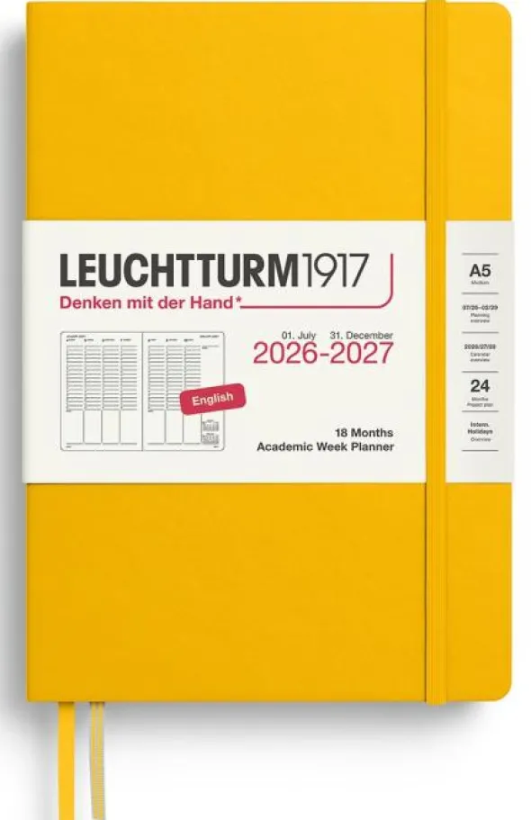 Kalender Week Planner hard 18m 26-27 A5 Sunflower