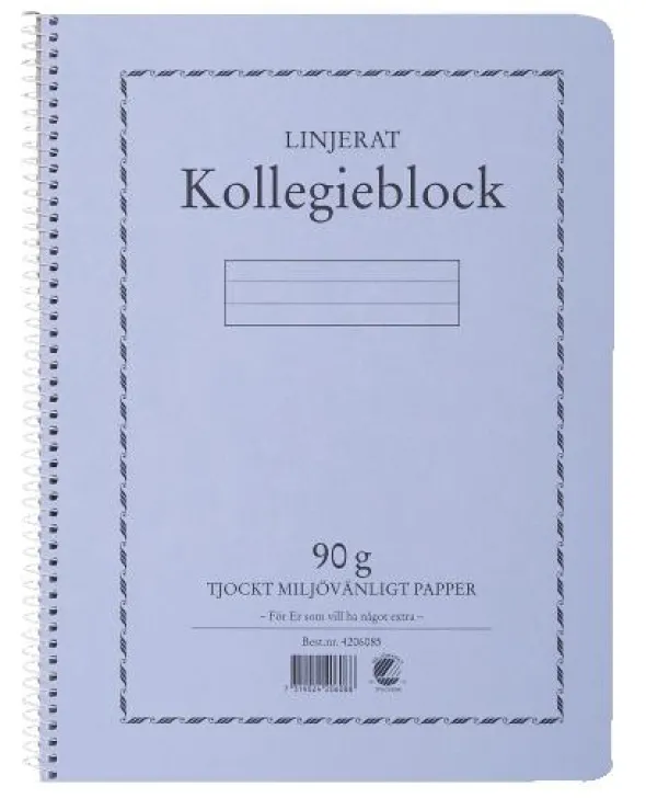 Kollegieblock 90g linjerat