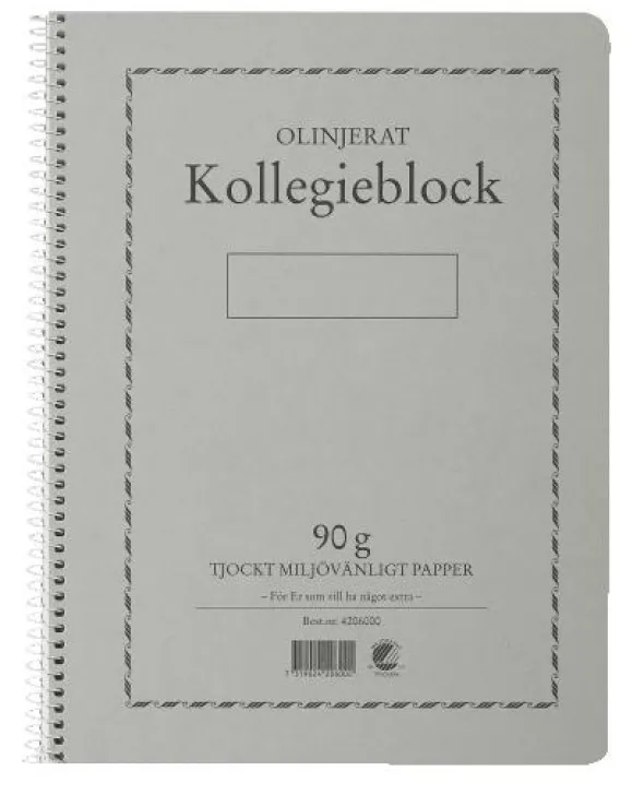 Kollegieblock 90g olinjerat