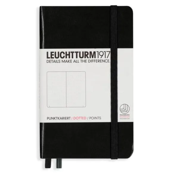 Leuchtturm A6 hard 187s Black dotted