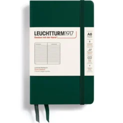 Leuchtturm A6 hard 185s Forest Green linjerad