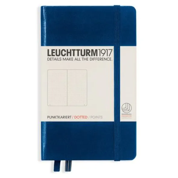 Leuchtturm A6 hard 185s Navy dotted