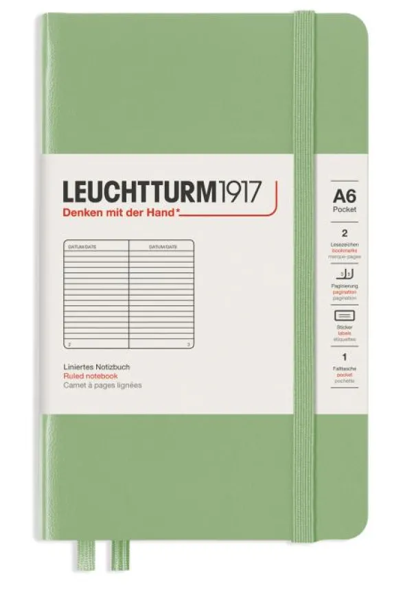 Leuchtturm A6 hard 185s Sage Ruled