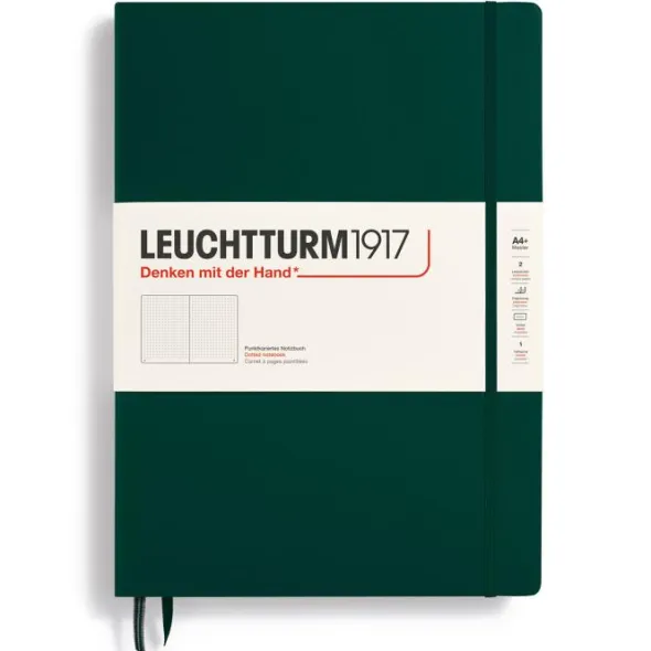 Leuchtturm Notebook A4+ hard dotted Forest Green