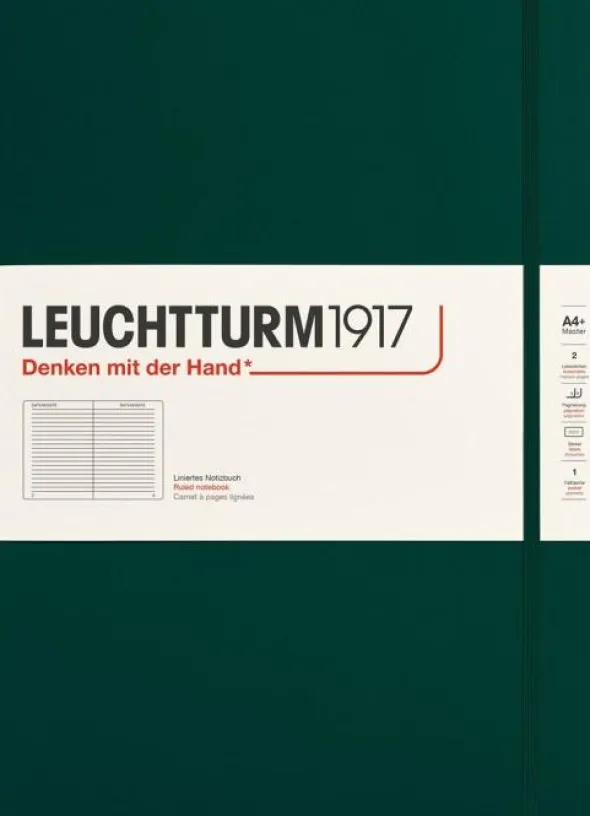 Leuchtturm Notebook A4+ hard Forest Green linjerad