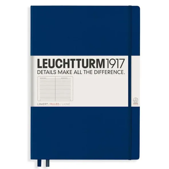 Leuchtturm Notebook A4+ hard Navy linjerad