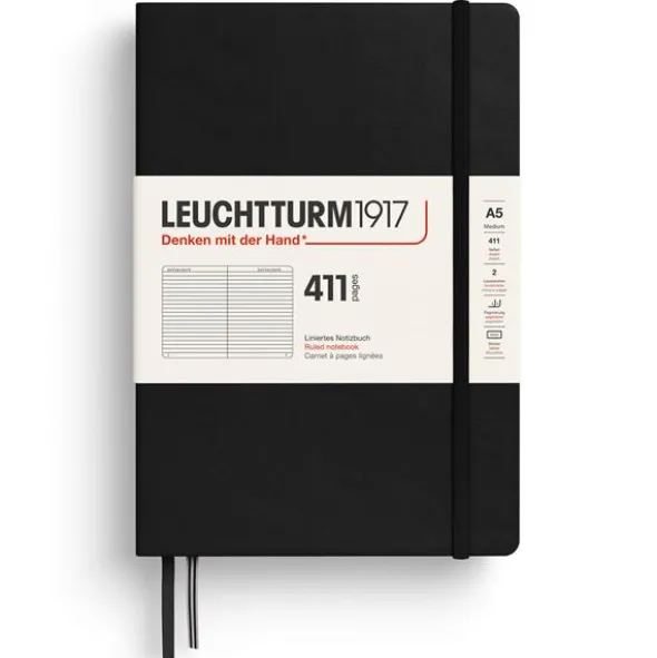 Leuchtturm Notebook A5 hard 411s Black Ruled