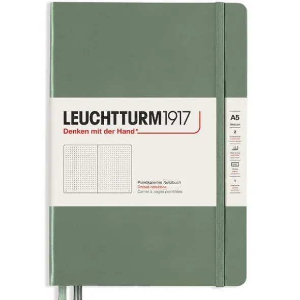 Leuchtturm Notebook A5 hard 251s Olive dotted