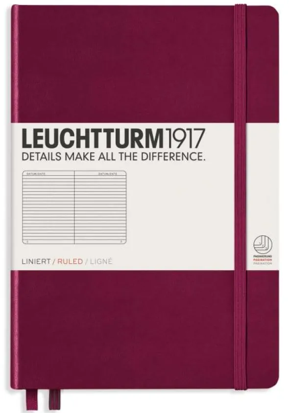 Leuchtturm Notebook A5 hard 251s Port Red linjerad