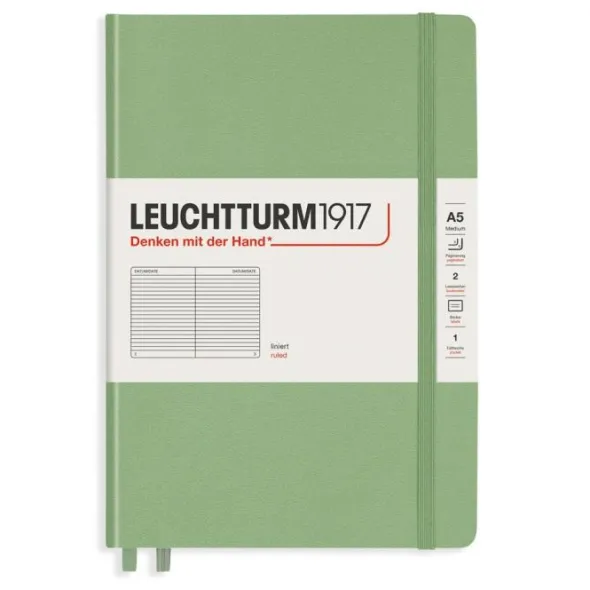 Leuchtturm Notebook A5 hard 251s Sage linjerad