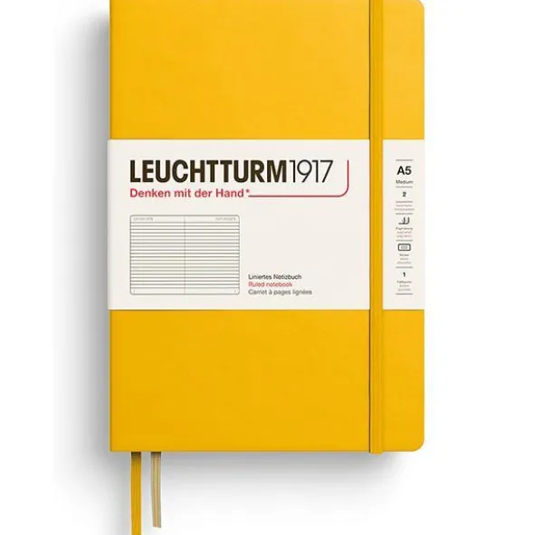 Leuchtturm Notebook A5 hard Sunflower linjerad