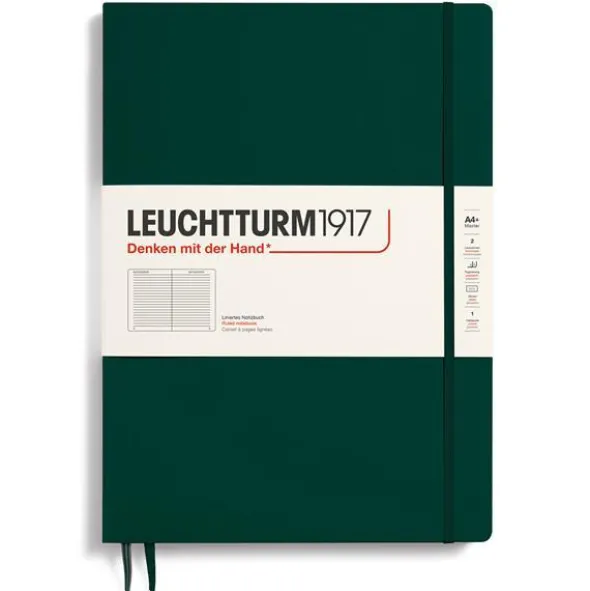 Leuchtturm Notebook A4 Slim Hard 121s Forest Green linjerad