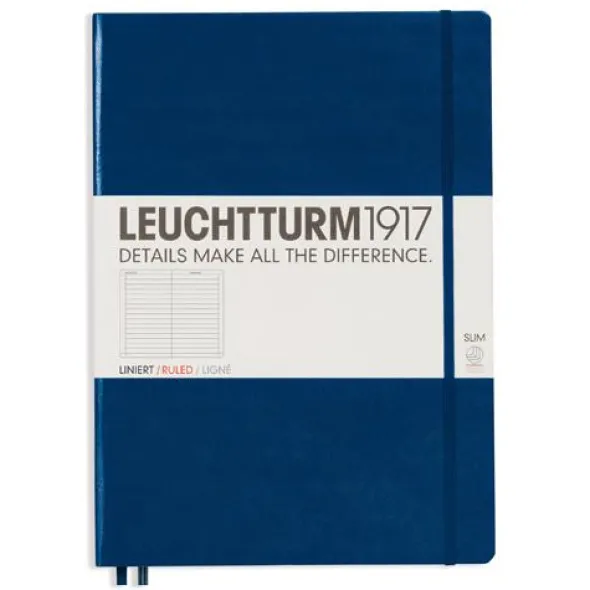 Leuchtturm Notebook A4 Slim Hard 121s Navy linjerad