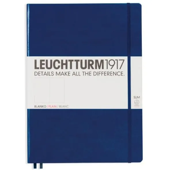 Leuchtturm Notebook A4 Slim Hard 121s Navy olinjerad