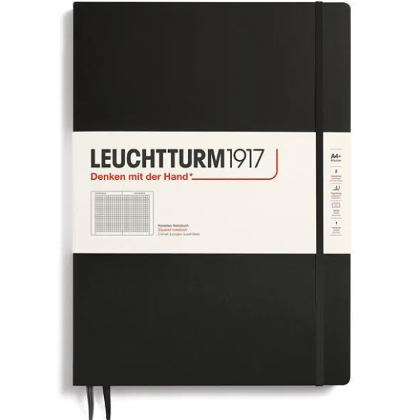 Leuchtturm Notebook A4 Slim Hard 121s Black squared