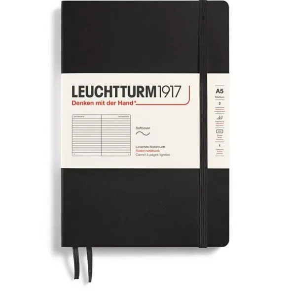 Leuchtturm Notebook A5 soft Black Ruled