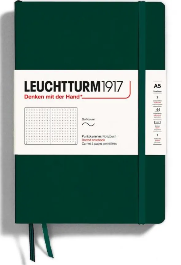 Leuchtturm Notebook A5 soft Dotted Forest Green