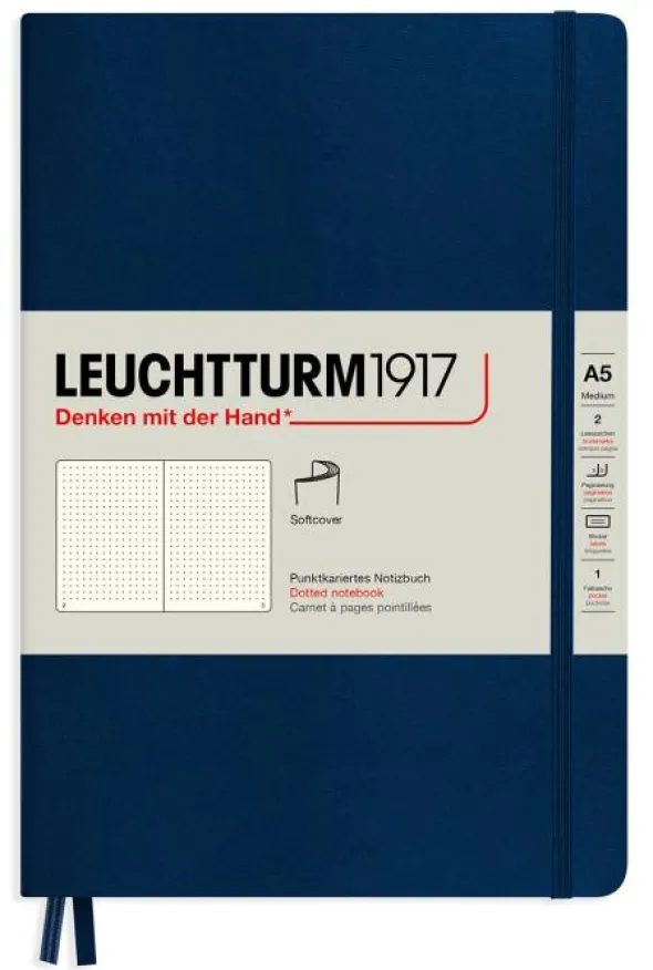 Leuchtturm Notebook A5 soft Navy Dotted