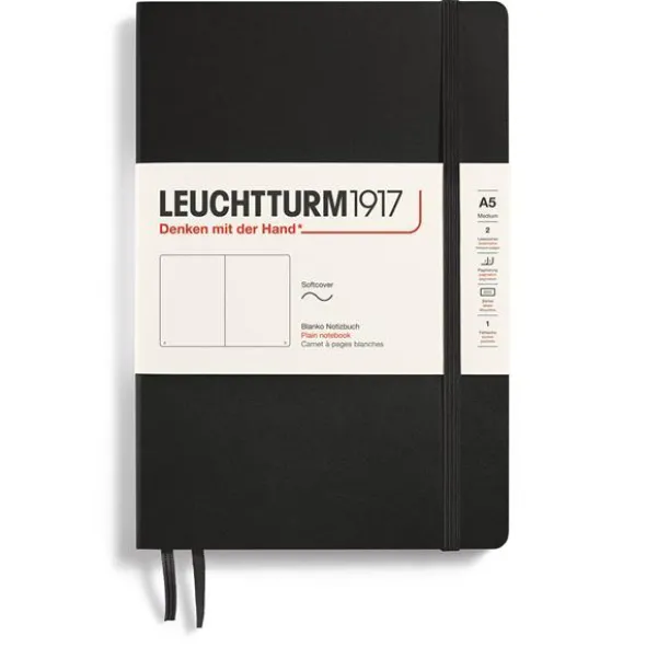 Leuchtturm Notebook A5 soft olinjerad Black