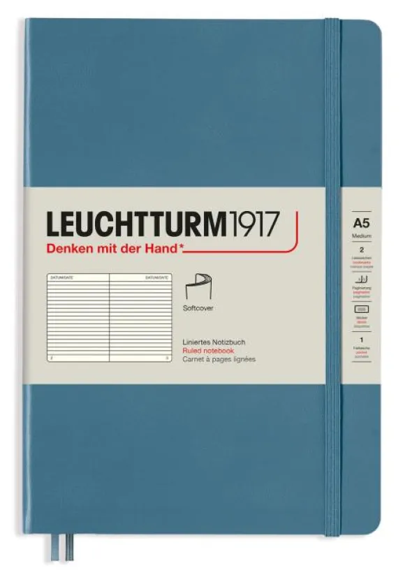 Leuchtturm Notebook A5 soft Ruled Stone blue