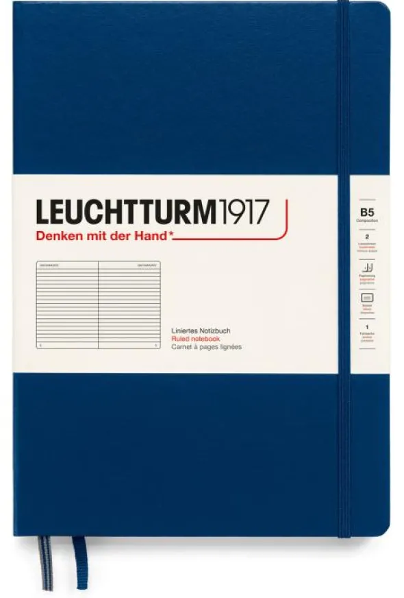 Leuchtturm Notebook B5 Hard 219s Navy ruled