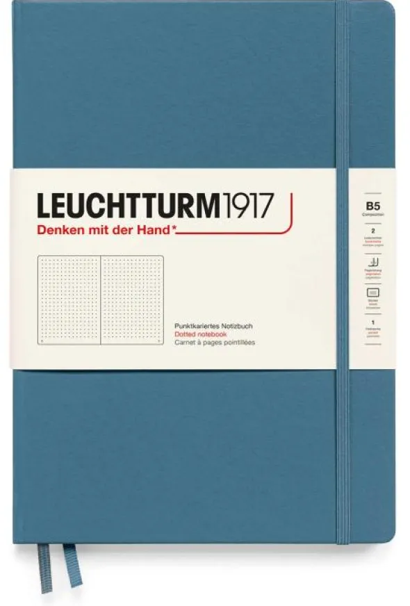 Leuchtturm Notebook B5 Hard 121s Stone Blue Dotted