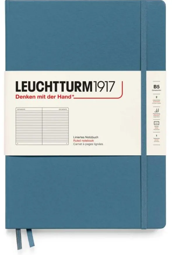 Leuchtturm Notebook B5 Hard 219s Stone Blue ruled
