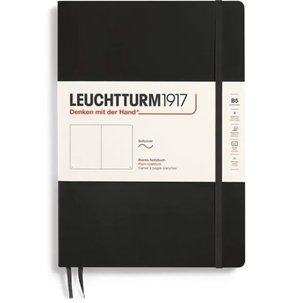 Leuchtturm Notebook B5 Soft 123s Black Olinjerad