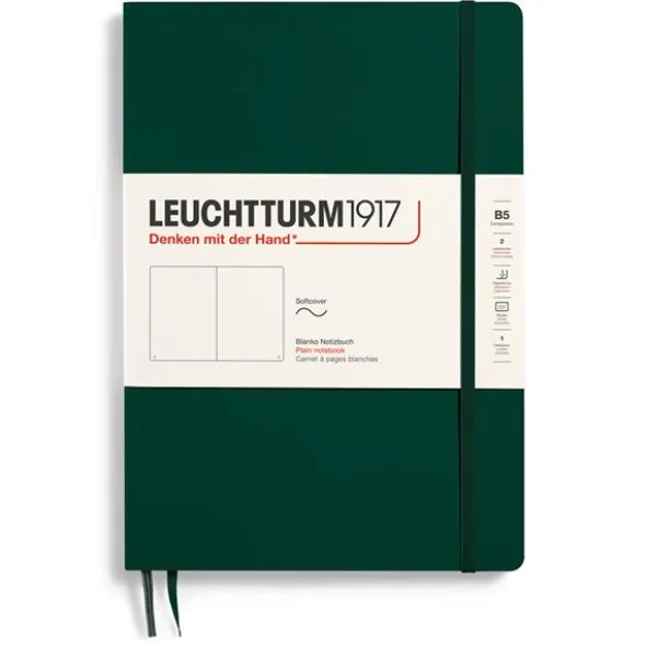 Leuchtturm Notebook B5 Soft 123s Forest Green Olinjerad