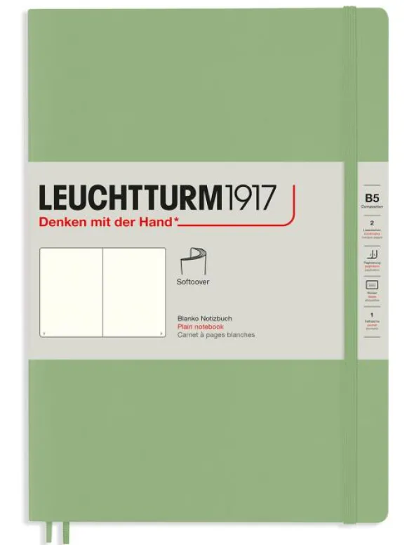 Leuchtturm Notebook B5 Soft 123s Sage Olinjerad