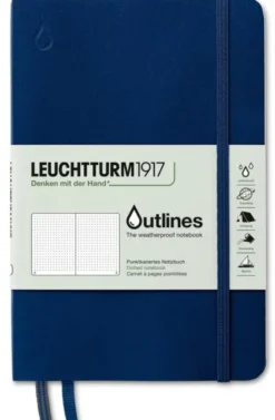 Leuchtturm Outlines Notebook B6 Dotted Signal Navy Blue