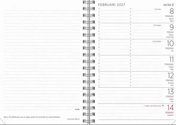 Liten Veckokalender refill 2027
