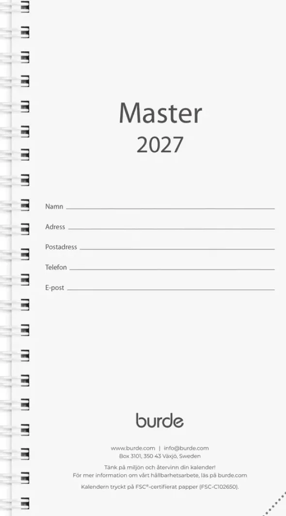 Master kalenderrefill 2027