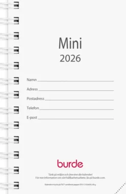 Mini kalenderrefill 2026