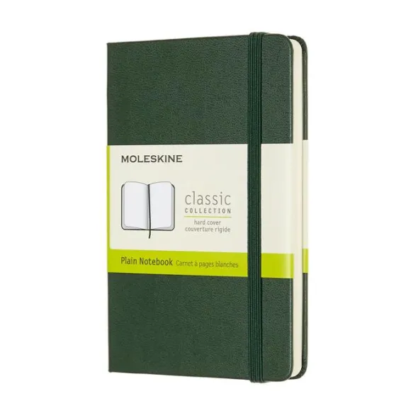 Moleskine Classic Hard Pocket Plain Notebook Myrtle Green