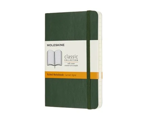 Moleskine Classic Soft Pocket Ruled Notebook Myrtle Green