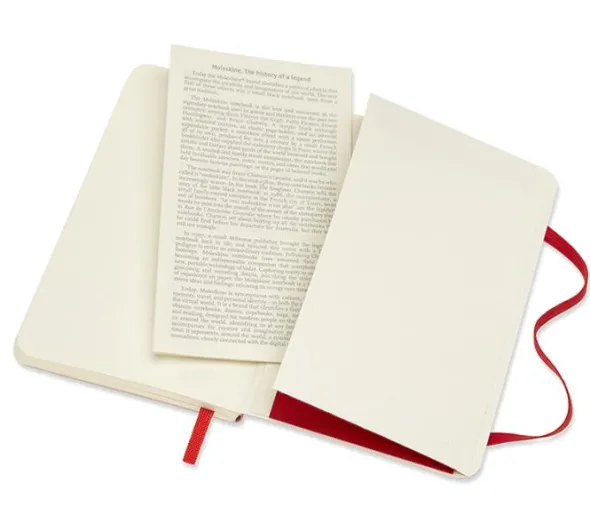 Moleskine Notebook Pocket Soft Cover - Röd - Linjerad