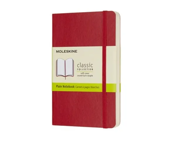 Moleskine Notebook Pocket Soft Cover - Röd - Olinjerad