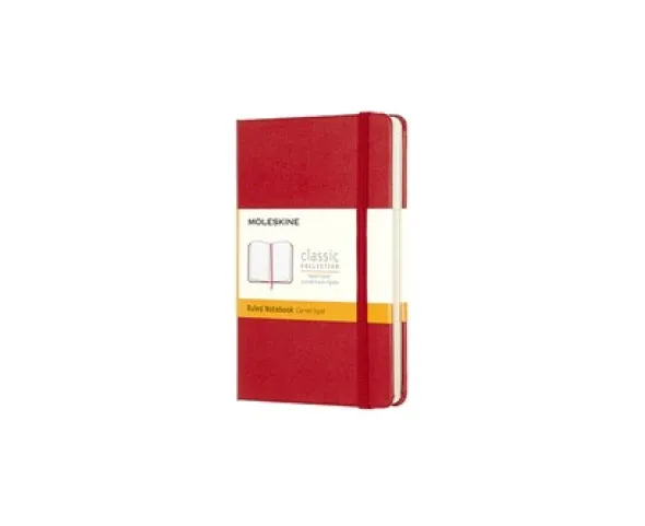 Moleskine Ruled Classic Notebook Pocket - Röd 9x14cm