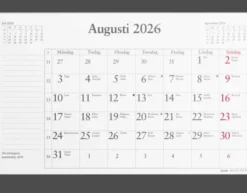 Musmatta med månadsblock 2026