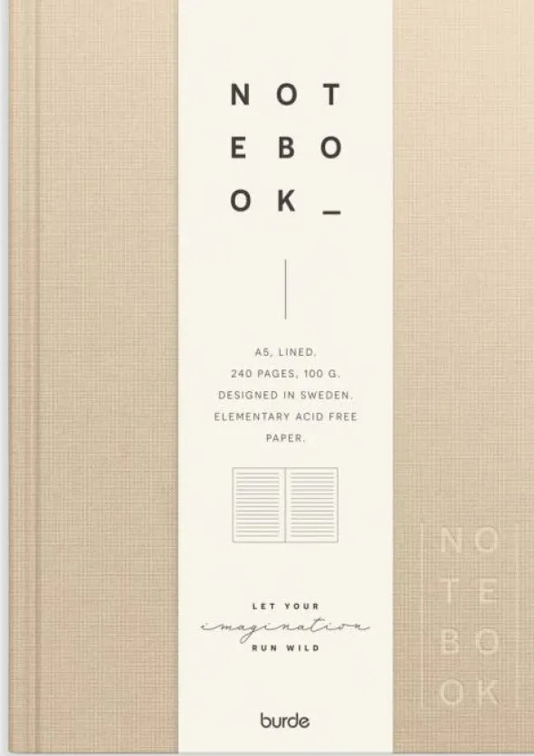 Notebook Textile beige lined A5