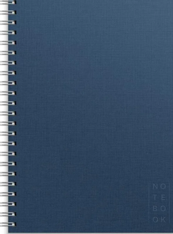 Notebook Textile dark blue lined A4 spiralbunden