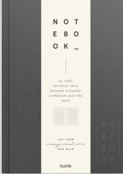 Notebook Textile dark grey lined A5