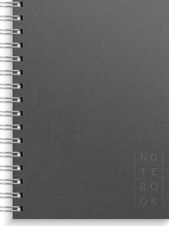 Notebook Textile dark grey lined A5 spiralbunden