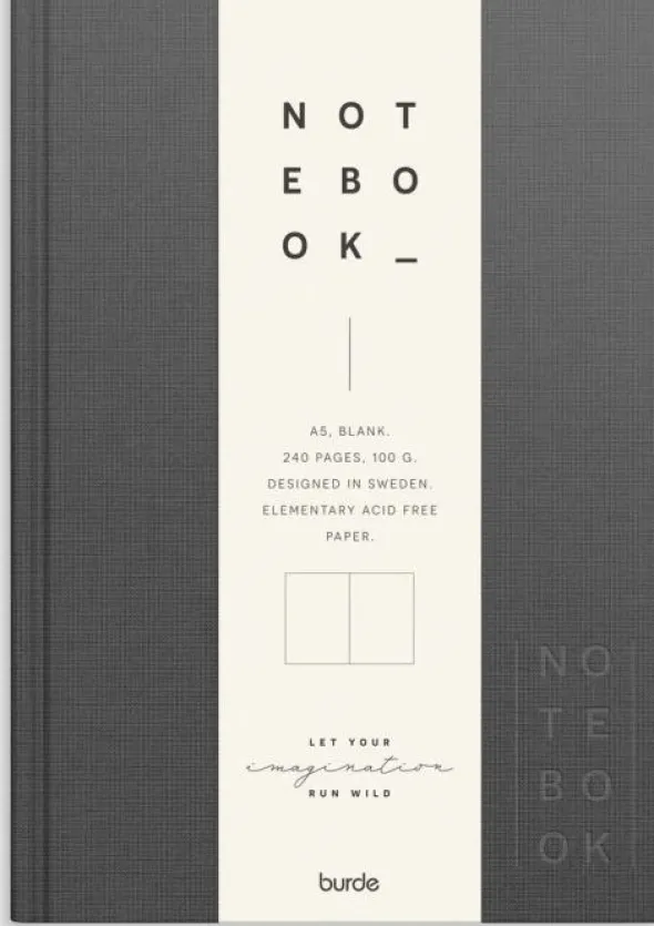 Notebook Textile dark grey unlined A5