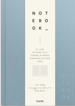 Notebook Textile light blue lined A5