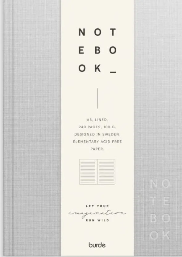 Notebook Textile light grey lined A5